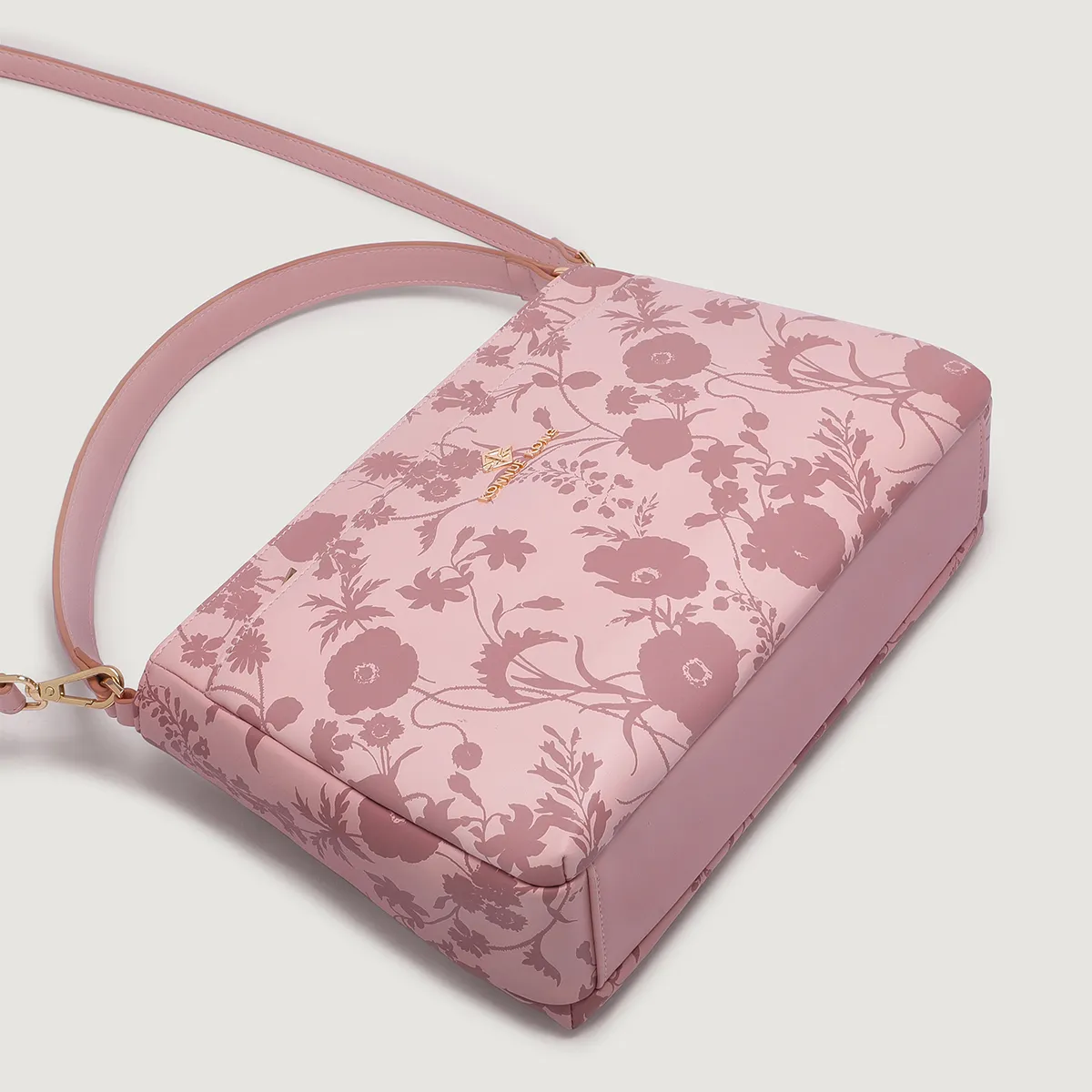 Floral Embossed Pink Crossbody Bag | Convertible Top Handle & Shoulder Strap Women's Mini Satchel photo 4