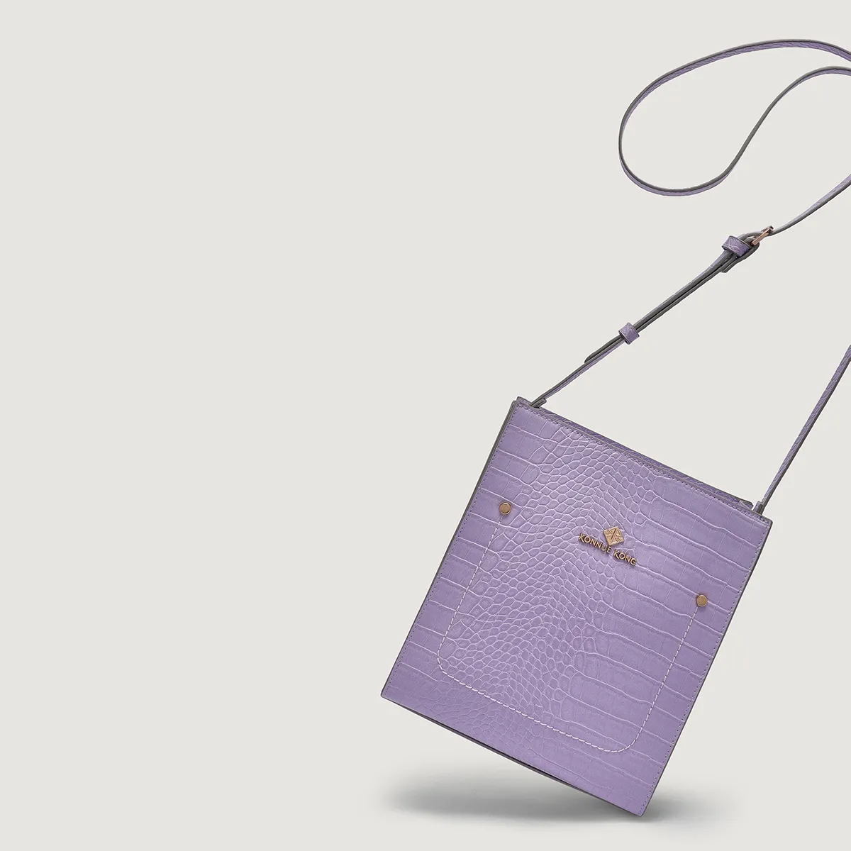 Women's Croc-Embossed Flap Crossbody Bag – PU Leather