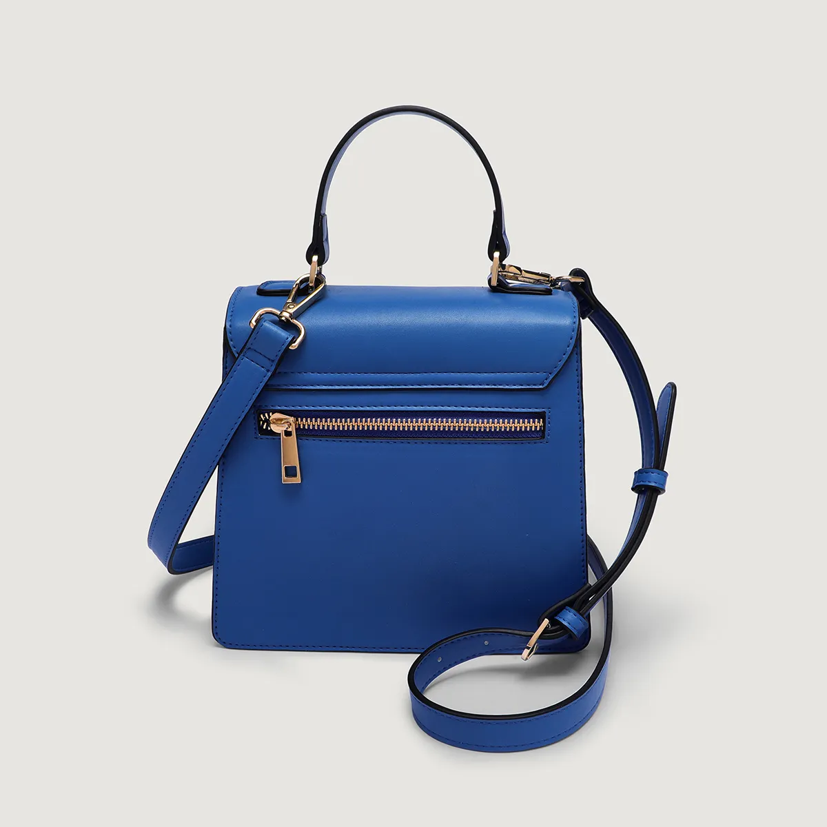 Women's Mini Top Handle Flap Bag – Smooth PU Leather photo 3