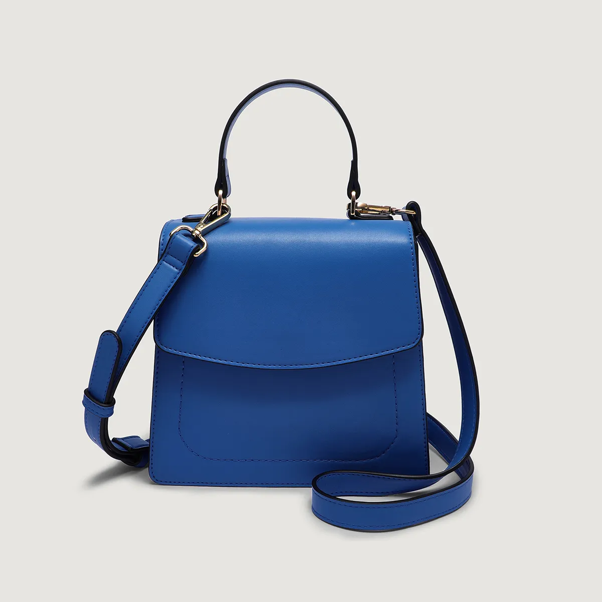 Women's Mini Top Handle Flap Bag – Smooth PU Leather photo 2